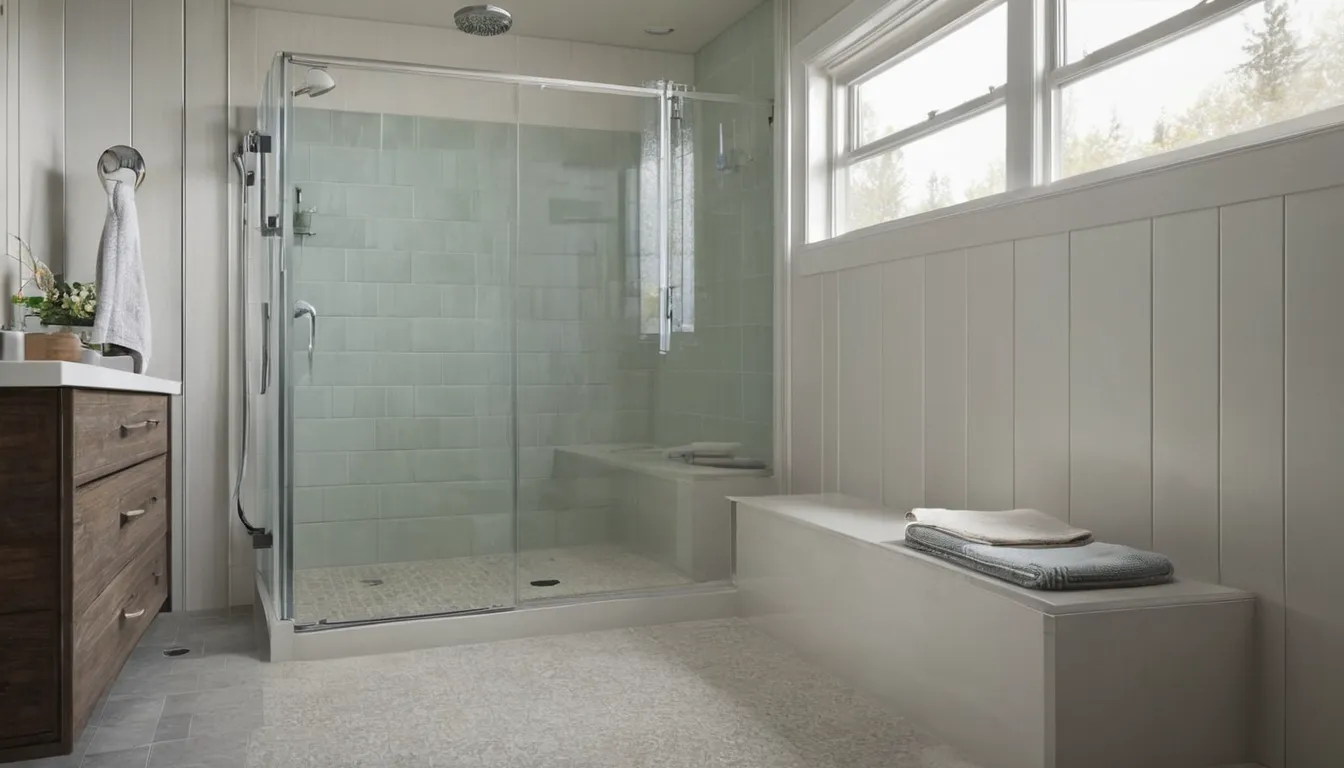 Bright updated bathroom near Loomis with a low-entry walk-in shower where a tub used to be